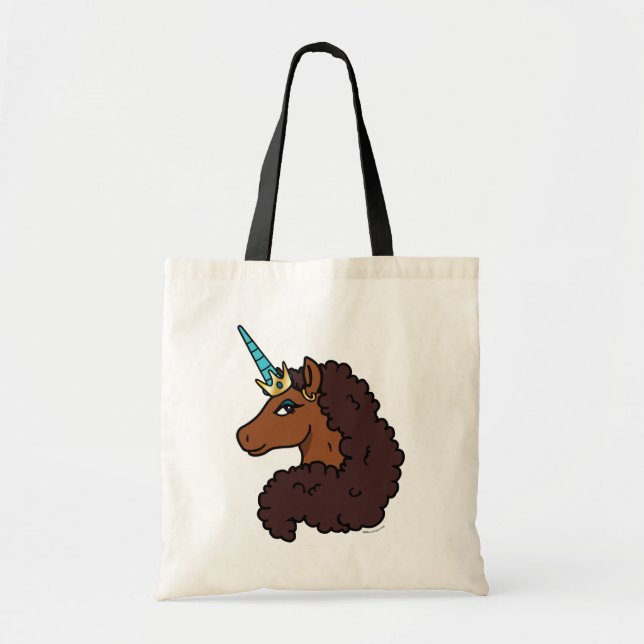 Afro Unicorn | Unique Tote Bag (Front)