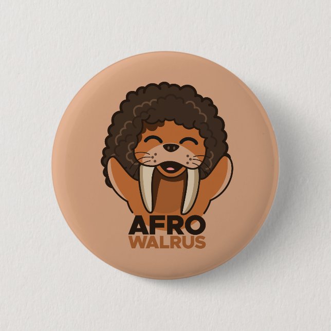Afro Walrus Button (Front)