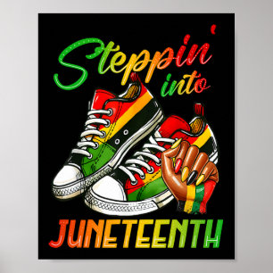 Afro Woman Black Girls Sneakers Stepping Into June Poster