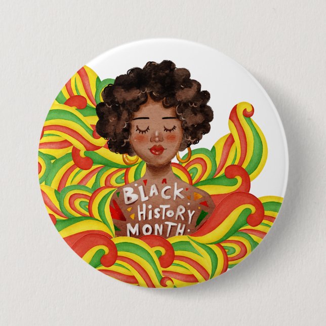 Afro Woman | Black History Month Button (Front)
