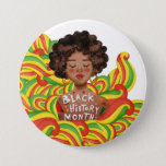 Afro Woman | Black History Month Button<br><div class="desc">Featuring beautiful watercolor African American woman. Be a voice for tolerance, diversity, acceptance and empowerment. Add your custom wording to this design by using the "Edit this design template" boxes on the right hand side of the item, or click the blue "Customize it" button to arrange the text, change the...</div>
