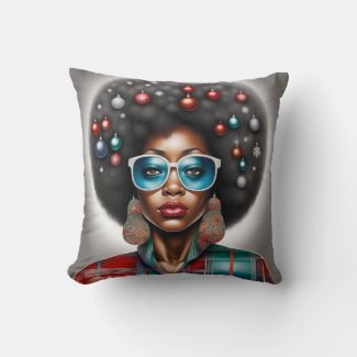 Afro woman fresh winter holidays mood 