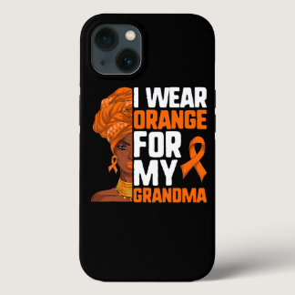 Afro Woman Leukemia Shirt I Wear Orange For My Gra iPhone 13 Case