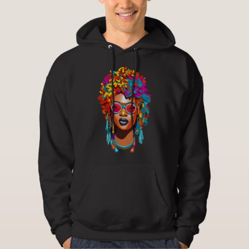 Afro woman with sunglasses colorful pop art 67 hoodie