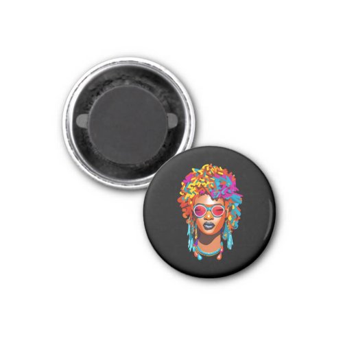 Afro woman with sunglasses colorful pop art 67 magnet