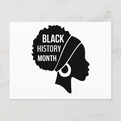 Afro Women Black History Month 2 Announcement Postcard