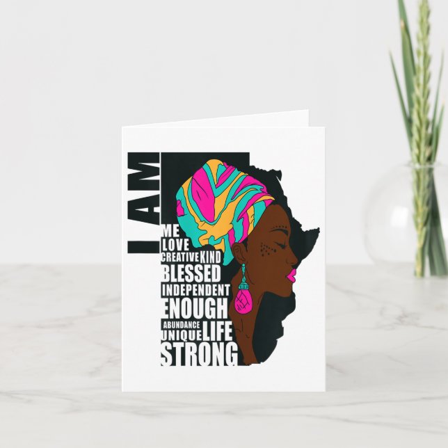 Afro You Are Enough I Am Insrational Sayings Motiv Card (Front)