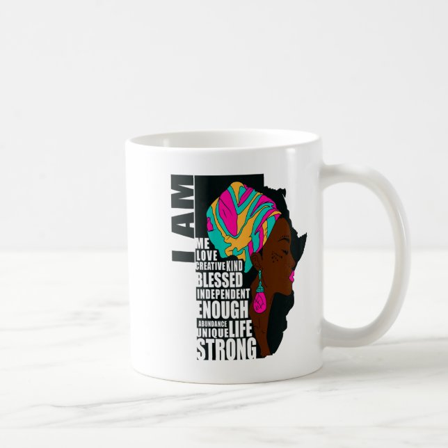 Afro You Are Enough I Am Insrational Sayings Motiv Coffee Mug (Right)