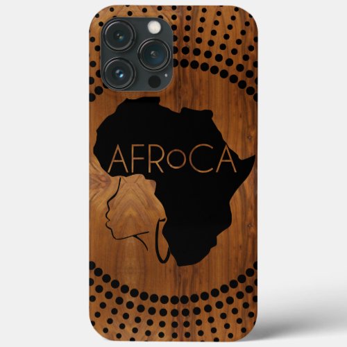 AFRoCA FEMALE Afro plus Africa Wood Grain look iPhone 13 Pro Max Case