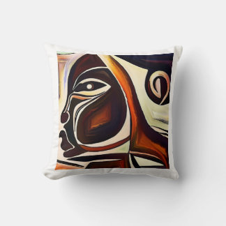 Afrocentric Abstract Black Woman Throw Pillow
