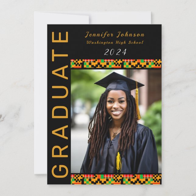 Afrocentric African American Graduation Invitation (Front)