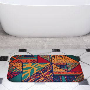 Ikat Bath Mats Ikat Diamond Bathroom Mat Turquoise Bath Rugs Ethnic Pattern  Shower Mats Tribal Bathroom Decor 