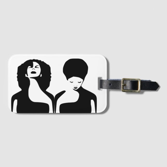  Afrocentric Art Abstract Black Women Luggage Tag (Front Horizontal)