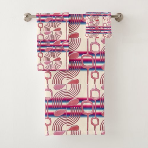 Afrocentric Art Deco Harlem Renaissance Geometric Bath Towel Set