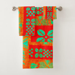 Afrocentric bath towel set