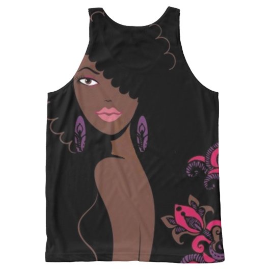Afrocentric Beauty All-Over-Print Tank Top (Back)