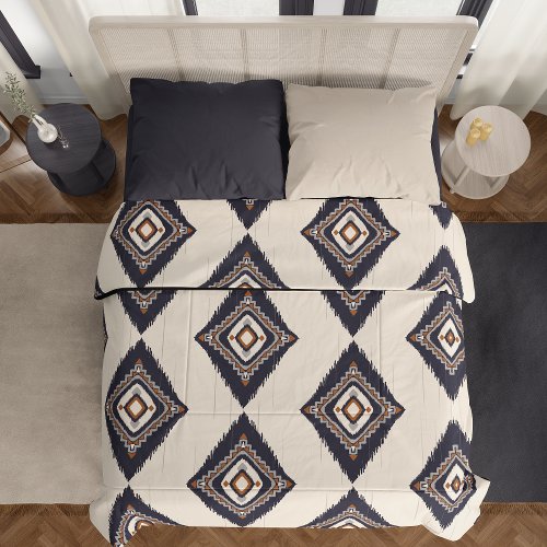 Afrocentric Beige African Tribal Aztec Pattern Duvet Cover