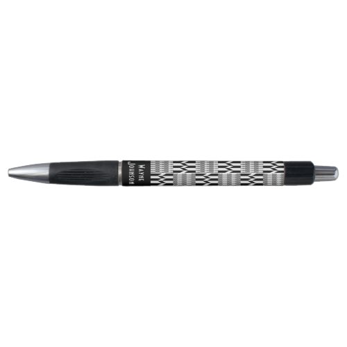 Afrocentric Black and White Kente K91 Name Pen