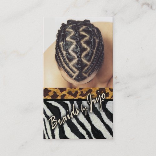 Afrocentric Braids _ African Cornrows Hair Stylist Business Card