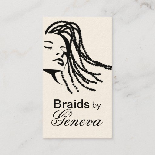 Customizable Afrocentric Braids Hair Stylist - black Business Cards