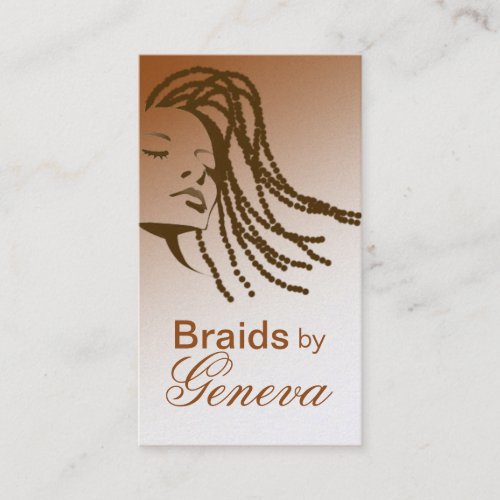 Afrocentric Braids Hair Stylist _ metallic gold Business Card