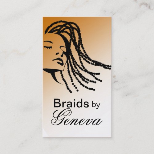 Afrocentric Braids Hair Stylist _ tan Business Card