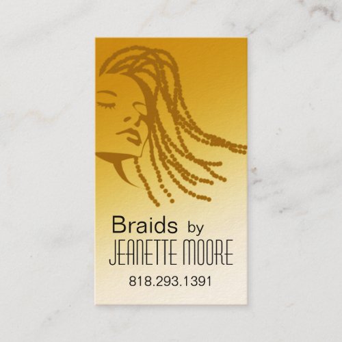 Afrocentric Braids Hair Stylist _ yellow Business Card