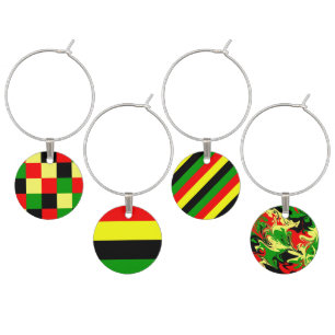 Afrocentric Checkered Wine Charm
