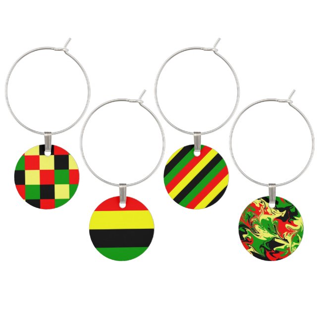 Afrocentric Checkered Wine Charm (Staggered)
