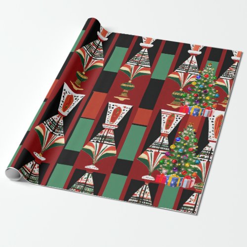 Afrocentric Christmas Seamless  Wrapping Paper