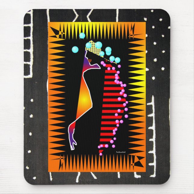 Afrocentric Color Splash Mouse Pad (Front)