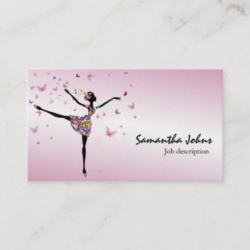 Afrocentric Dancer Ballerina Professional Stylist Business Card