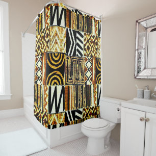 Afrocentric Distressed Shower Curtain