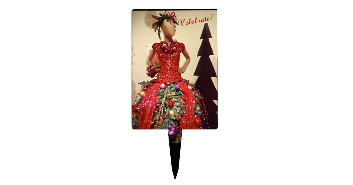 Afrocentric Dress Form Mannequin Christmas Tree Cake Topper Zazzle Com