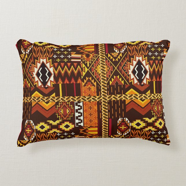 Afrocentric Elegance: Geometric Motif  Accent Pillow (Creator Uploaded)