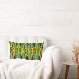 Afrocentric Geometric Cowrie Shells Lumbar Pillow