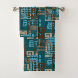 Afrocentric Geometric Globe Pill 26 Bath Towels 