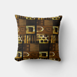 Afrocentric Geometric Motif • Contemporary Throw Pillow