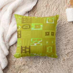 Afrocentric Geometric Motif • Contemporary Throw Pillow