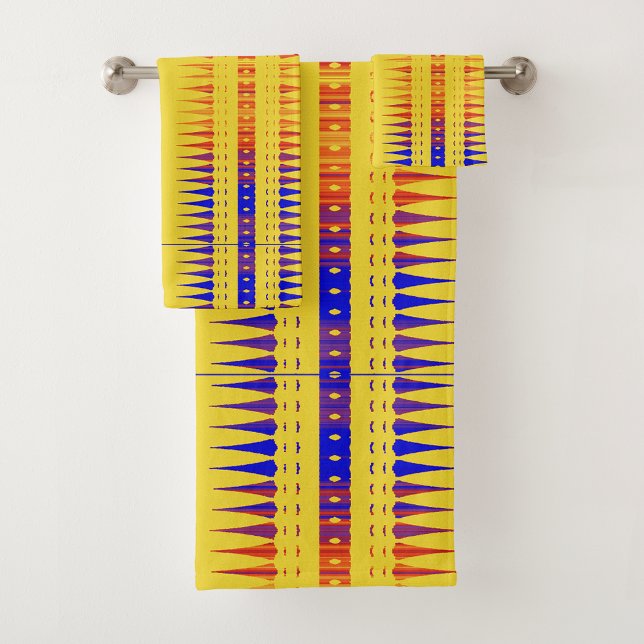 Afrocentric Geometric Print Bath Towel Set (Creator Uploaded)