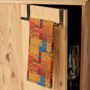 Afrocentric Geometric Print Kitchen Towel