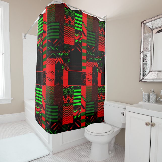 Afrocentric Geometric Print Shower Curtain  (Creator Uploaded)