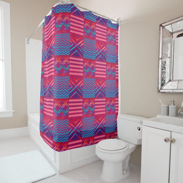 Afrocentric Geometric Print Shower Curtain  (Creator Uploaded)