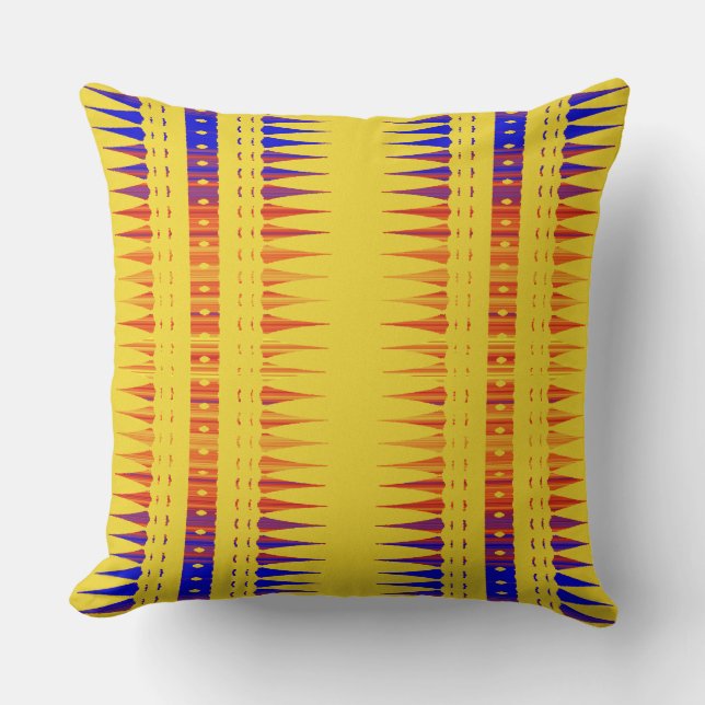 Afrocentric Geometric Print  Throw Pillow (Front)