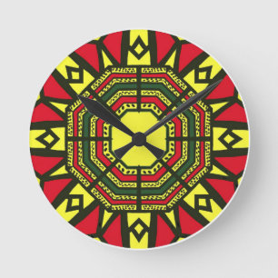 Afrocentric Geometric Round Clock