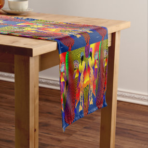 Afrocentric Haitian Creole lady's Short Table Runner