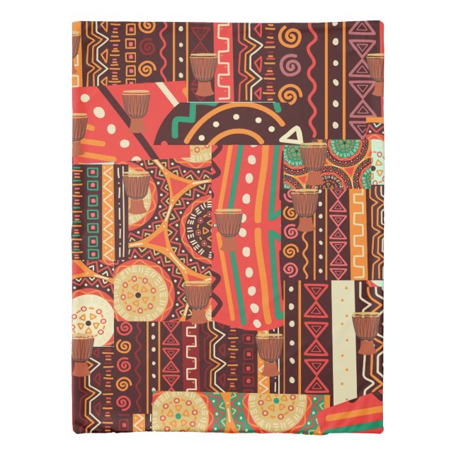 Afrocentric Kente Tribal Pattern Duvet Cover (Back)