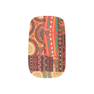 Afrocentric Kente Tribal Pattern ethnic Minx Nail Art