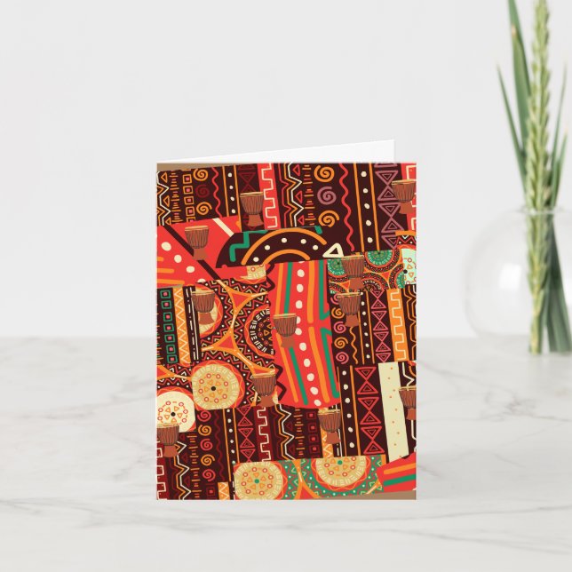 Afrocentric Kente Tribal Pattern  Invitation (Front)