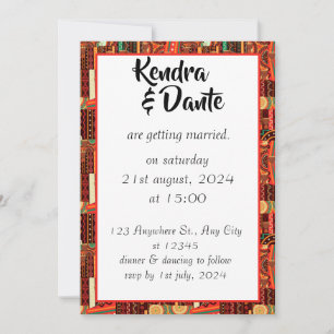 Afrocentric Kente Tribal Pattern  Invitation